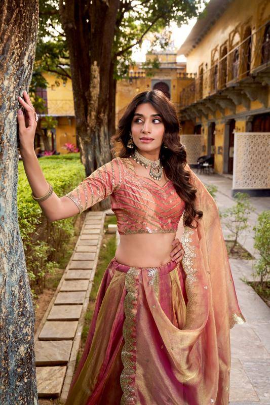 LNB 1454 PNK Silk Lehenga choli factory in Mumbai